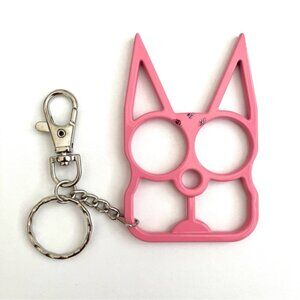 Pink Cat Self Defense Keychain Metal